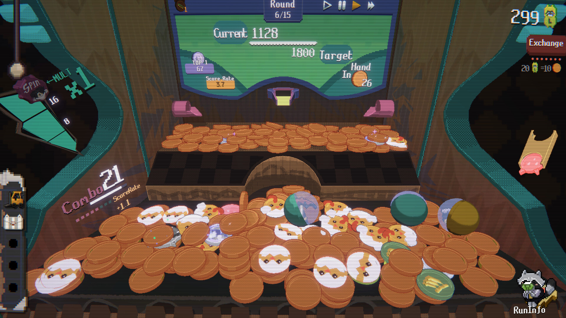 RACCOIN Coin Pusher Roguelike screenshot